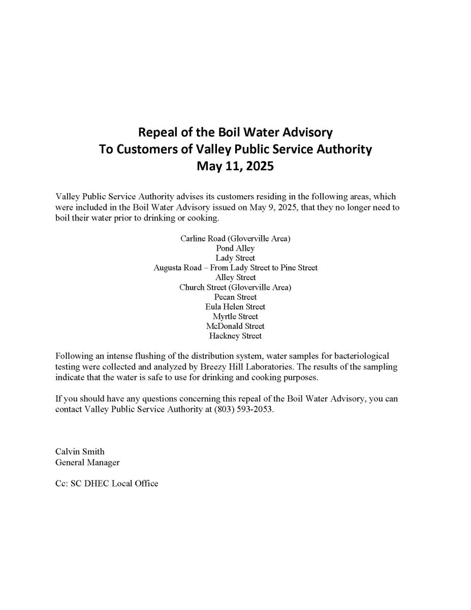 BOIL WATER REPEAL MAY 11 2025